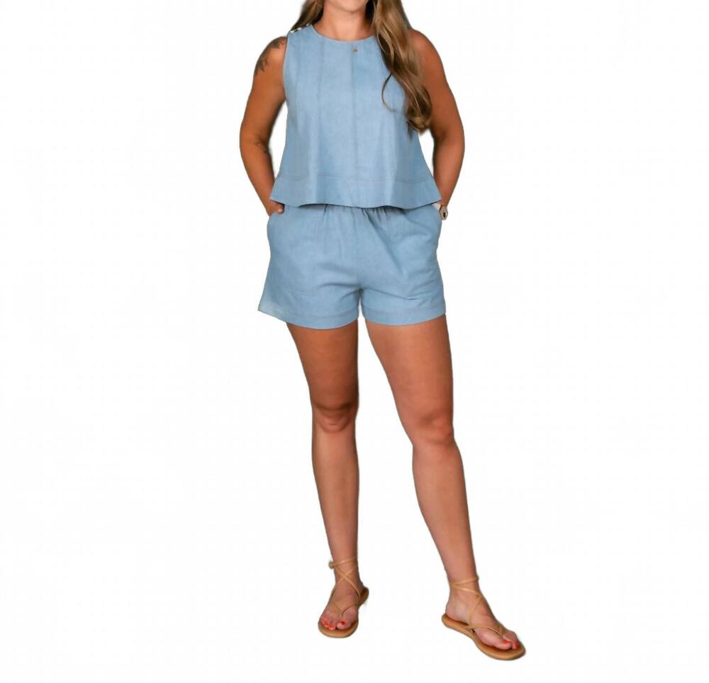 NEW DAY + MOON women's sleeveless relaxed top in blue